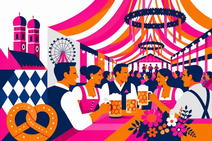 Illustration: Gemeinsam auf der Lawyer Wiesn